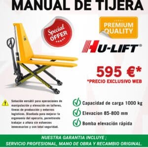 TRANSPALETA MANUAL DE TIJERA 1000 KG
